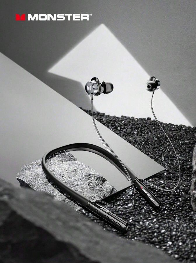 Monster - SG03 - Pro Wireless Neckband Earphones - Black Monster - SG03 - Pro Wireless Neckband Earphones - Black